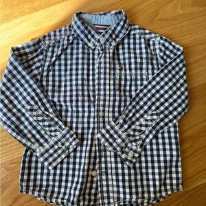 Tommy Hilfiger Navy and White Plaid Shirt